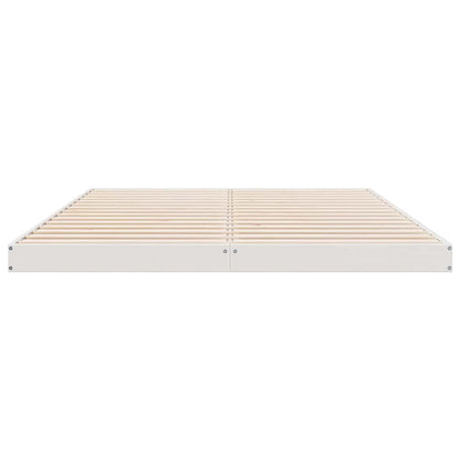 Struttura letto a terra Bianco 160 x 220 cm Pino massello | homemem39