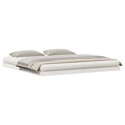 Struttura letto a terra Bianco 180 x 220 cm Pino massello | homemem39