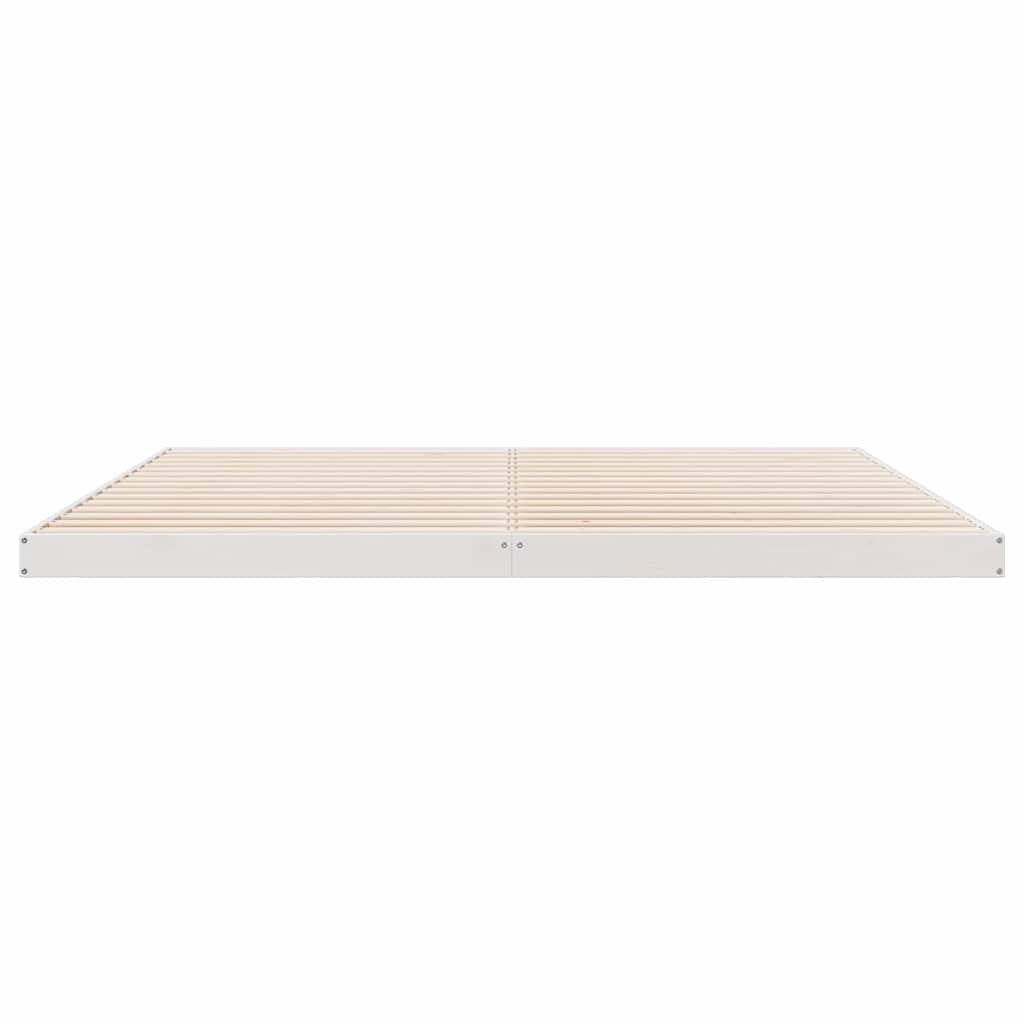 Struttura letto a terra Bianco 200 x 220 cm Pino massello | homemem39