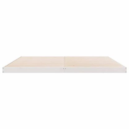 Struttura letto a terra Bianco 200 x 220 cm Pino massello | homemem39
