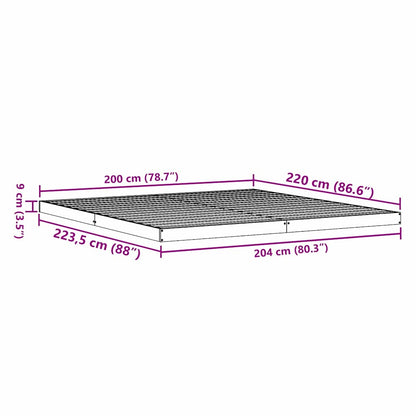 Struttura letto a terra Bianco 200 x 220 cm Pino massello | homemem39