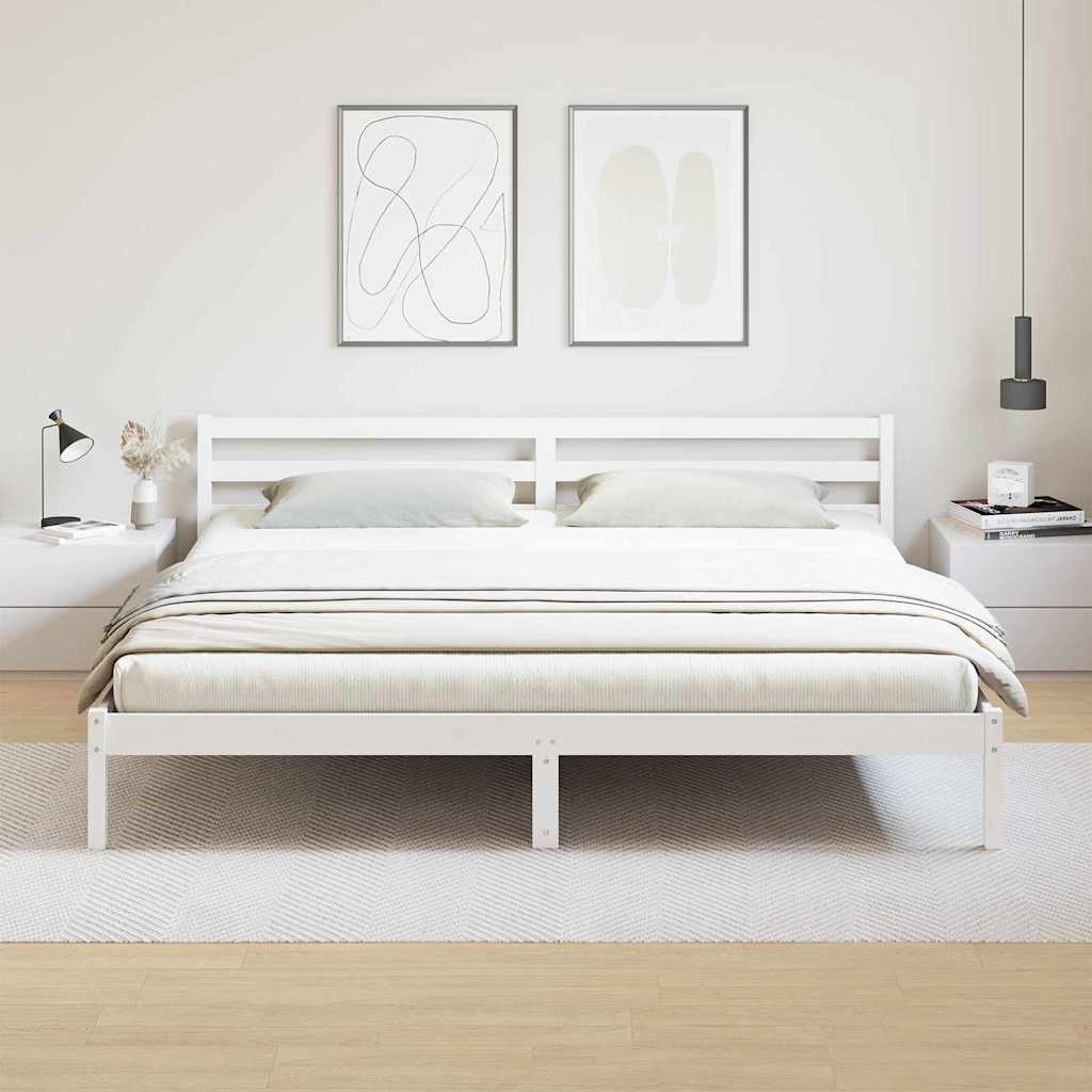 Struttura del letto con testiera Bianco 225,5 x 185,5 x 69,5 cm