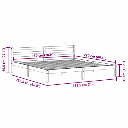 Struttura del letto con testiera Bianco 225,5 x 185,5 x 69,5 cm | homemem39