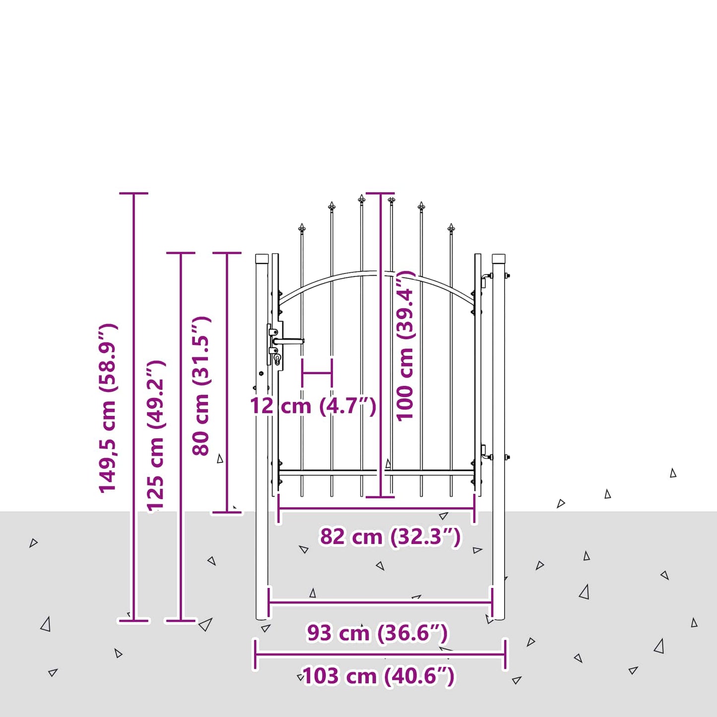 Cancello da giardino Woerden Grigio 100 x 100 cm Acciaio | homemem39