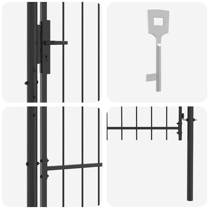 Cancello da giardino Woerden Grigio 125 x 100 cm Acciaio | homemem39