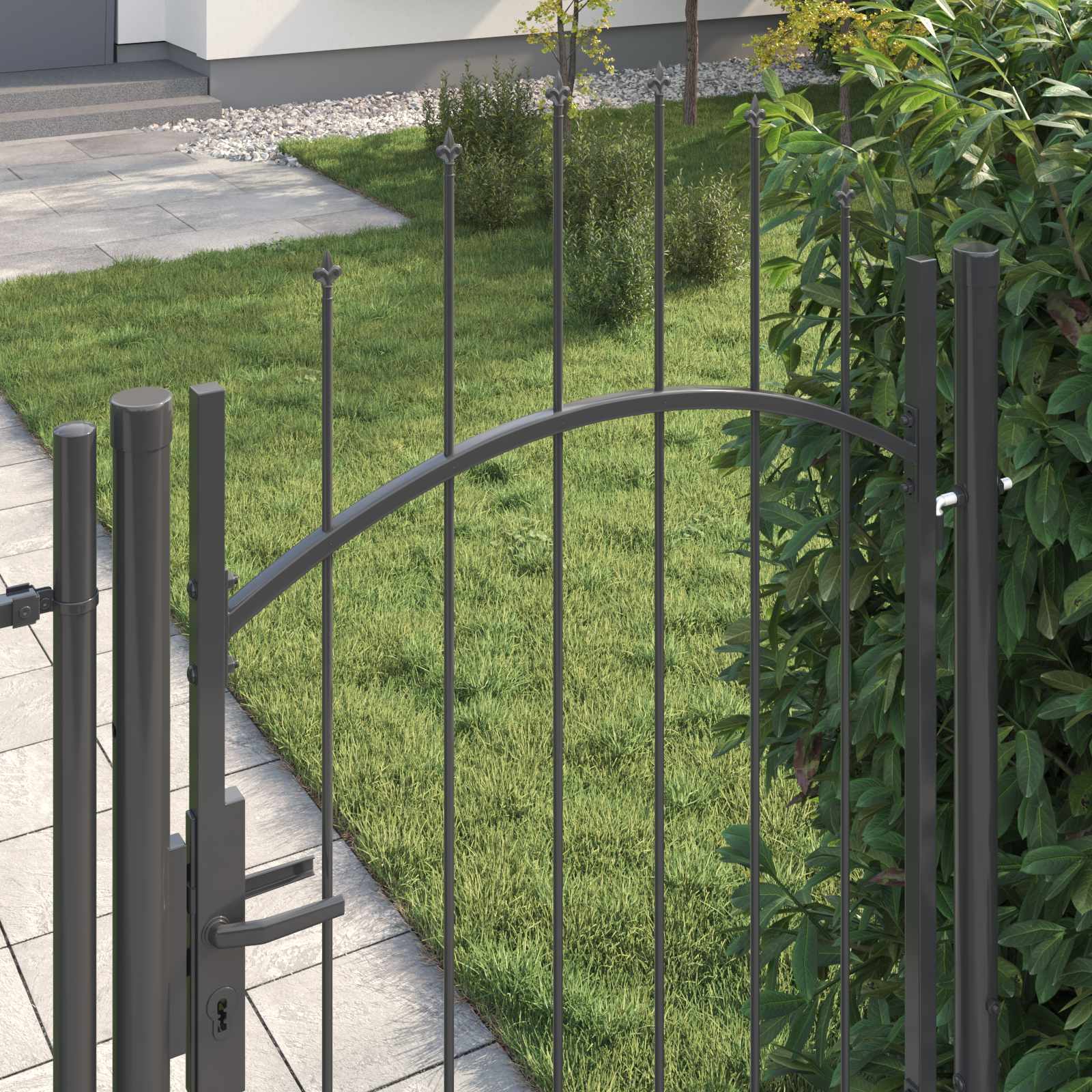 Cancello da giardino Woerden Grigio 175 x 100 cm Acciaio | homemem39