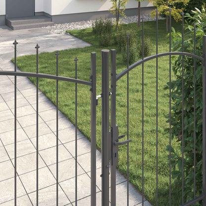 Cancello da giardino Woerden Grigio 195 x 400 cm Acciaio | homemem39