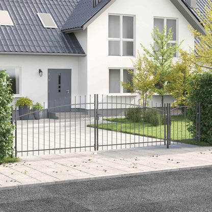 Cancello da giardino Woerden Grigio 125 x 500 cm Acciaio | homemem39