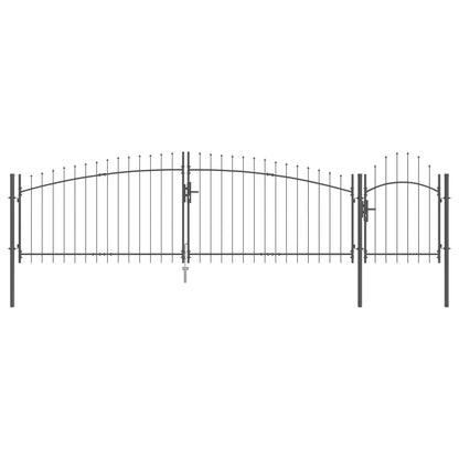 Cancello da giardino Woerden Grigio 150 x 500 cm Acciaio | homemem39