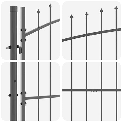 Cancello da giardino Woerden Grigio 175 x 500 cm Acciaio | homemem39