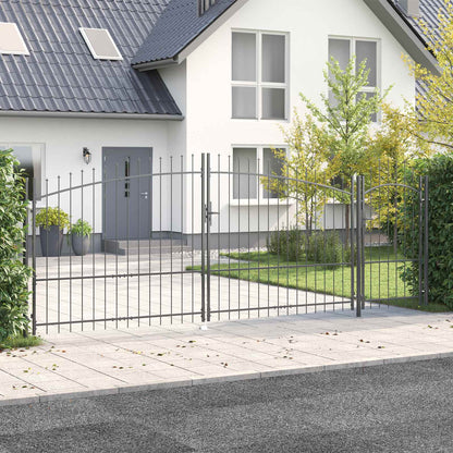 Cancello da giardino Woerden Grigio 175 x 500 cm Acciaio | homemem39