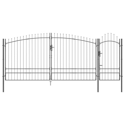Cancello da giardino Woerden Grigio 195 x 500 cm Acciaio | homemem39