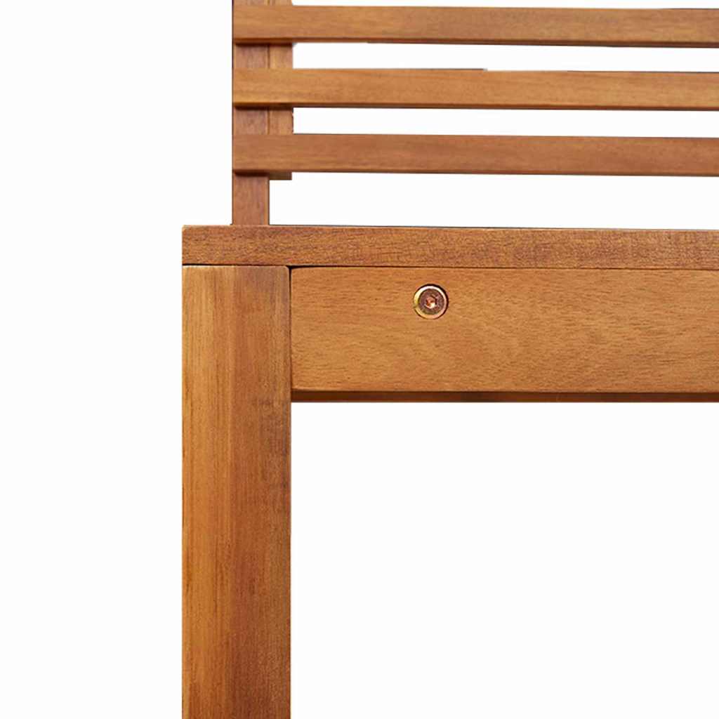 Set Panchina da Giardino 5 pcs Marrone Legno di Acacia Massello