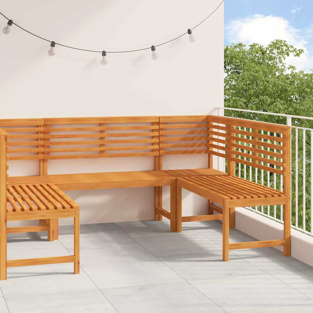 Set Panchina da Giardino 5 pcs Marrone Legno di Acacia Massello