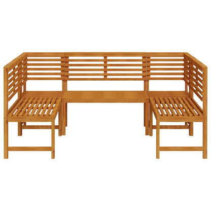 Set Panchina da Giardino 5 pcs Marrone Legno di Acacia Massello