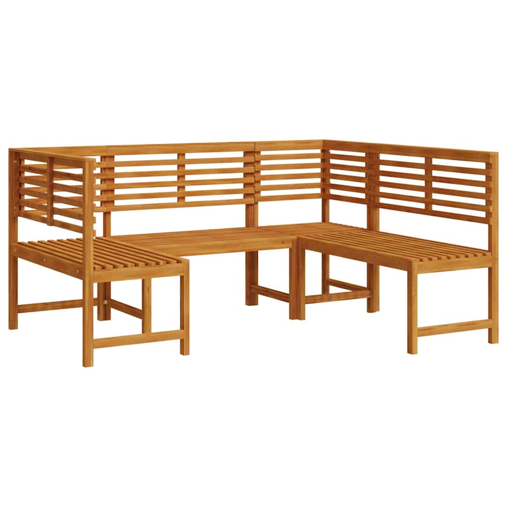 Set Panchina da Giardino 3 pcs Marrone Legno di Acacia Massello | homemem39