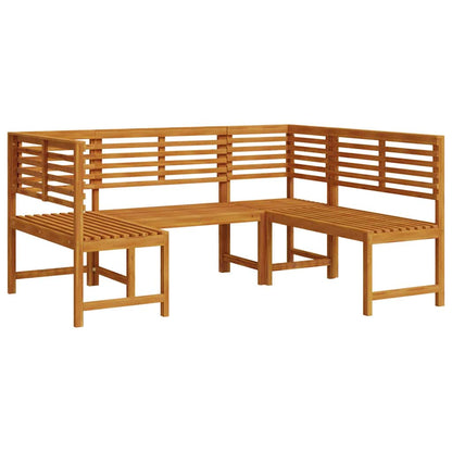 Set Panchina da Giardino 3 pcs Marrone Legno di Acacia Massello | homemem39