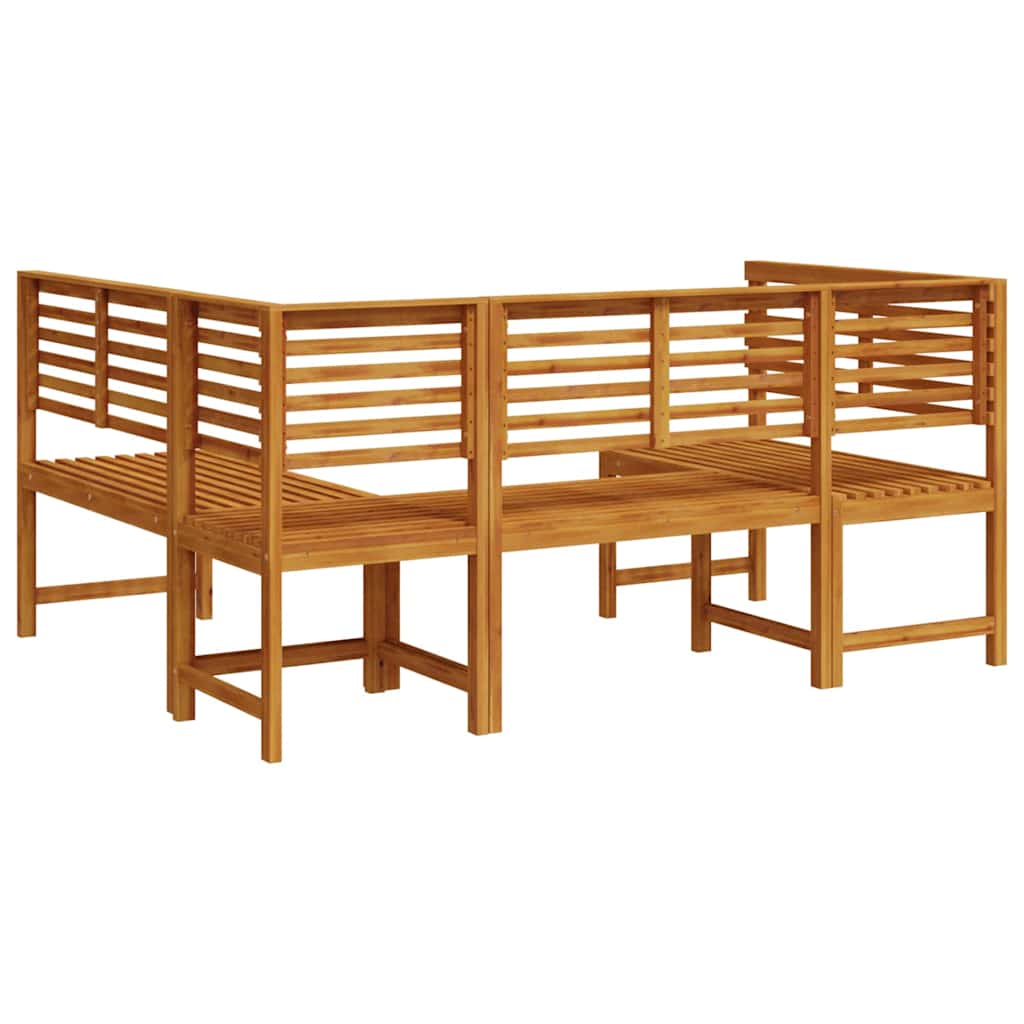Set Panchina da Giardino 3 pcs Marrone Legno di Acacia Massello | homemem39