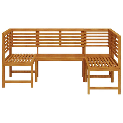 Set Panchina da Giardino 3 pcs Marrone Legno di Acacia Massello | homemem39