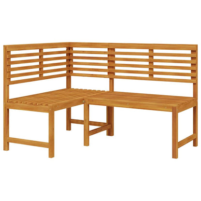Set Panchina da Giardino 3 pcs Marrone Legno di Acacia Massello