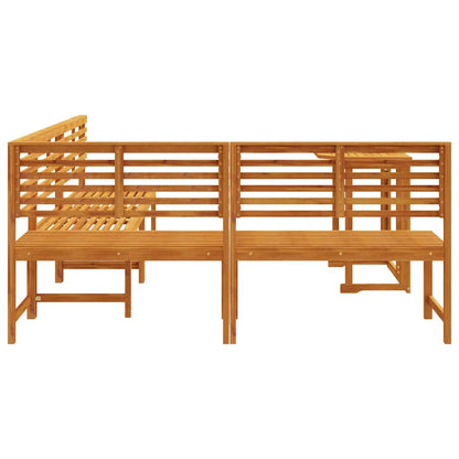 Set Panchina da Giardino 4 pcs Marrone Legno di Acacia Massello