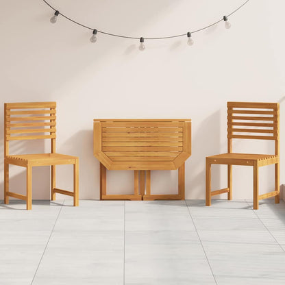 Set Bistro da Giardino 3 pcs Marrone Legno di Acacia Massello