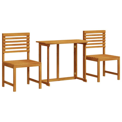 Set Bistro da Giardino 3 pcs Marrone Legno di Acacia Massello