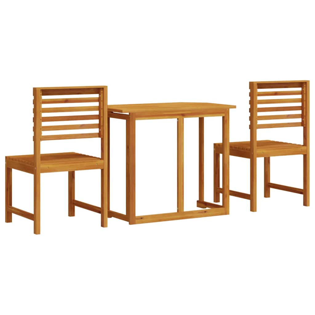 Set Bistro da Giardino 3 pcs Marrone Legno di Acacia Massello