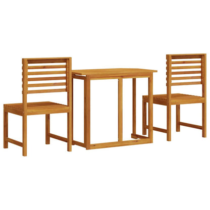 Set Bistro da Giardino 3 pcs Marrone Legno di Acacia Massello