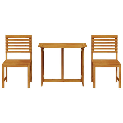 Set Bistro da Giardino 3 pcs Marrone Legno di Acacia Massello