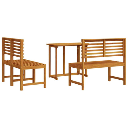 Set Bistro da Giardino 3 pcs Marrone Legno di Acacia Massello