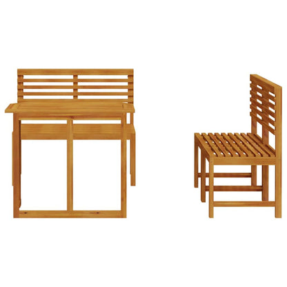 Set Bistro da Giardino 3 pcs Marrone Legno di Acacia Massello