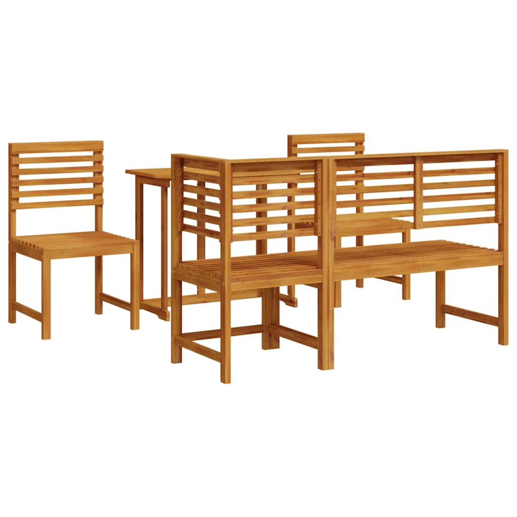 Set Bistro da Giardino 5 pcs Marrone Legno di Acacia Massello