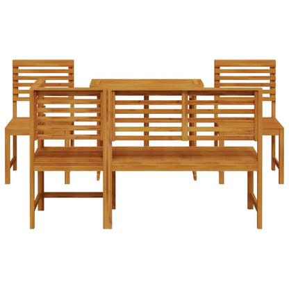 Set Bistro da Giardino 5 pcs Marrone Legno di Acacia Massello