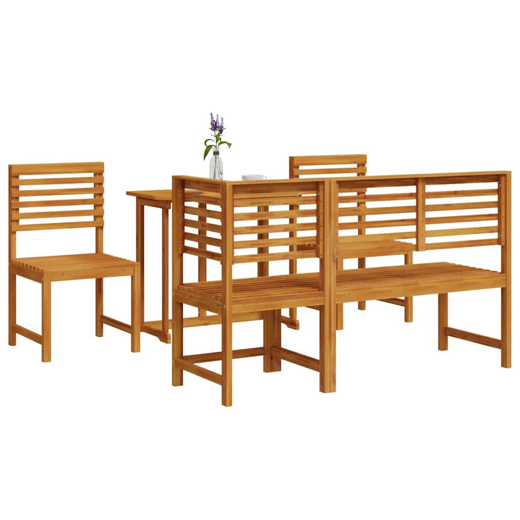 Set Bistro da Giardino 5 pcs Marrone Legno di Acacia Massello