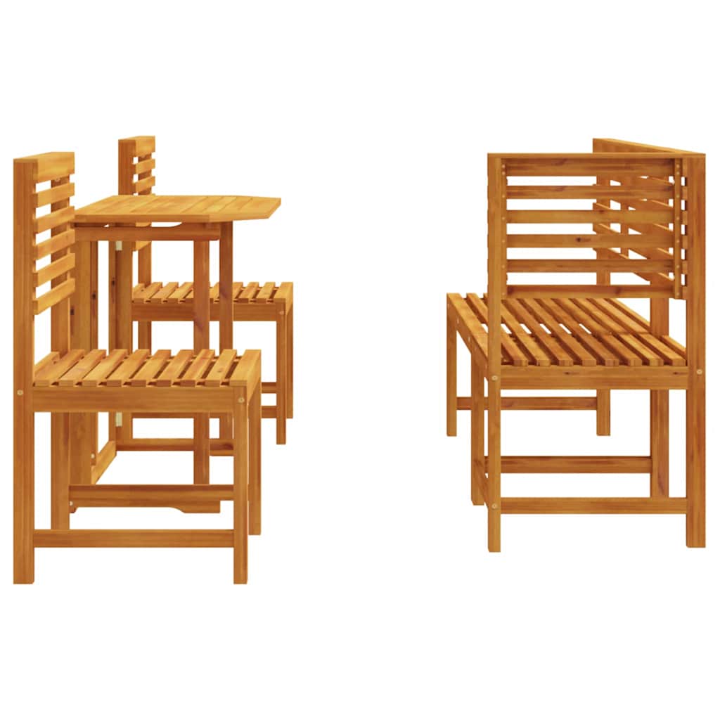 Set Bistro da Giardino 5 pcs Marrone Legno di Acacia Massello