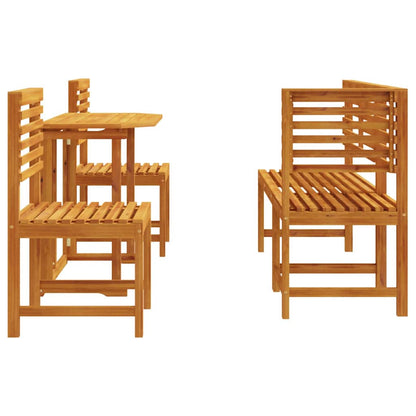 Set Bistro da Giardino 5 pcs Marrone Legno di Acacia Massello