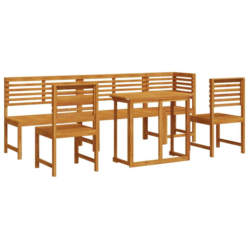 Set Bistro da Giardino 6 pcs Marrone Legno di Acacia Massello