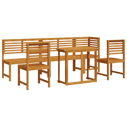 Set Bistro da Giardino 6 pcs Marrone Legno di Acacia Massello