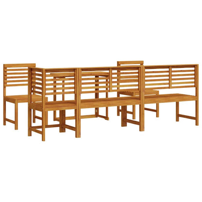 Set Bistro da Giardino 6 pcs Marrone Legno di Acacia Massello
