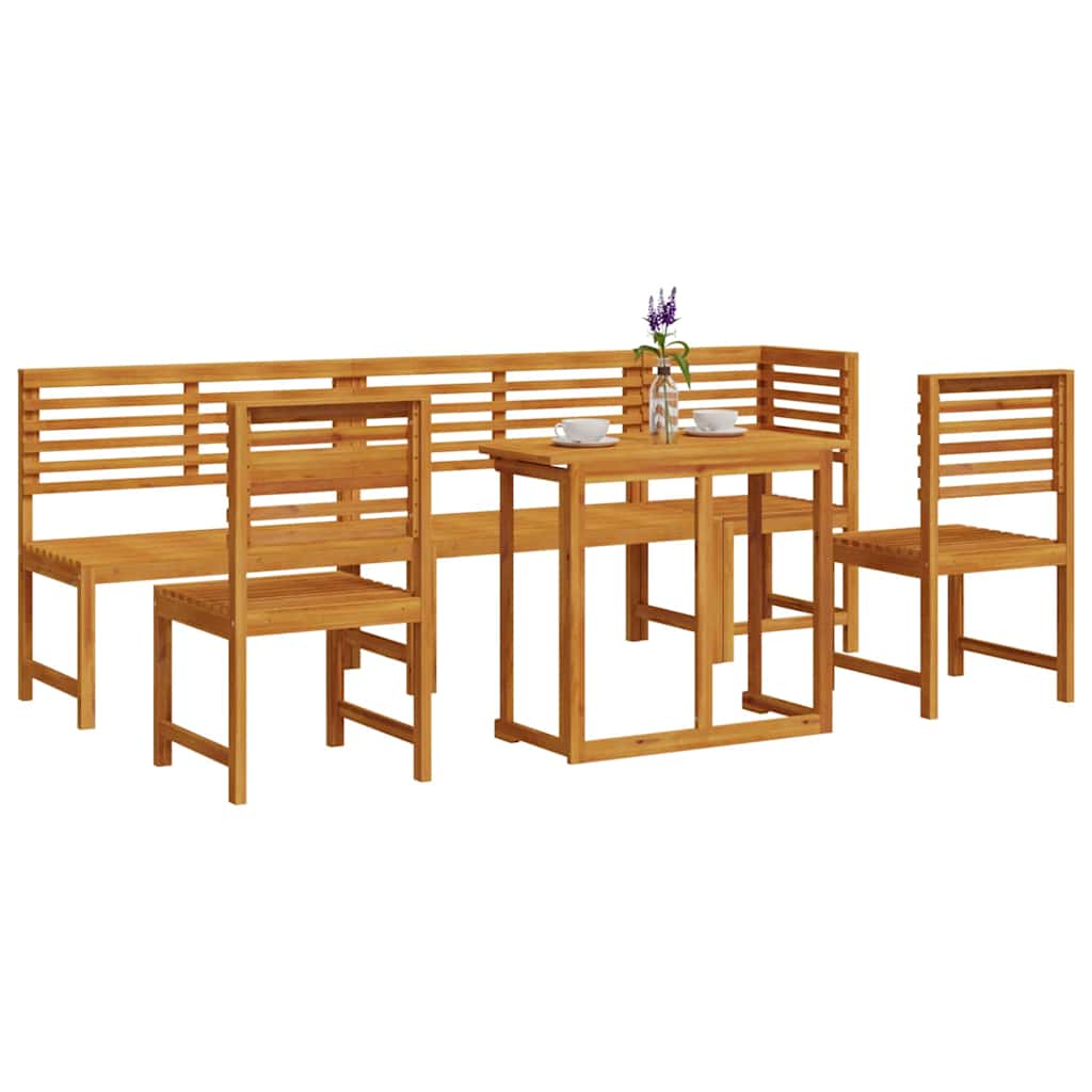 Set Bistro da Giardino 6 pcs Marrone Legno di Acacia Massello