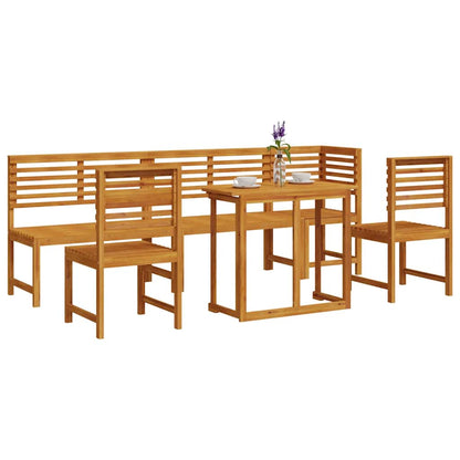 Set Bistro da Giardino 6 pcs Marrone Legno di Acacia Massello