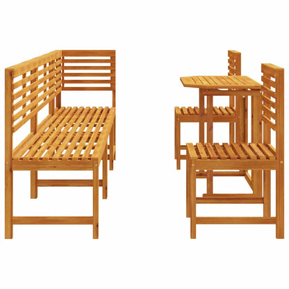 Set Bistro da Giardino 6 pcs Marrone Legno di Acacia Massello
