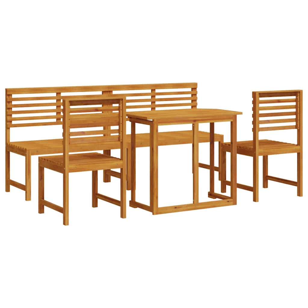 Set Bistro da Giardino 5 pcs Marrone Legno di Acacia Massello