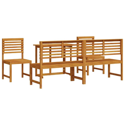 Set Bistro da Giardino 5 pcs Marrone Legno di Acacia Massello