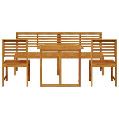 Set Bistro da Giardino 5 pcs Marrone Legno di Acacia Massello