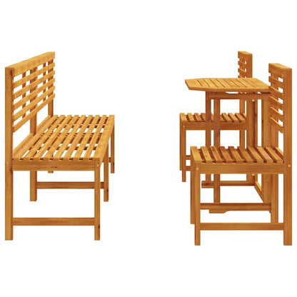 Set Bistro da Giardino 5 pcs Marrone Legno di Acacia Massello