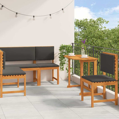 Set Panchina da Giardino 4 pcs Marrone Legno di Acacia Massello