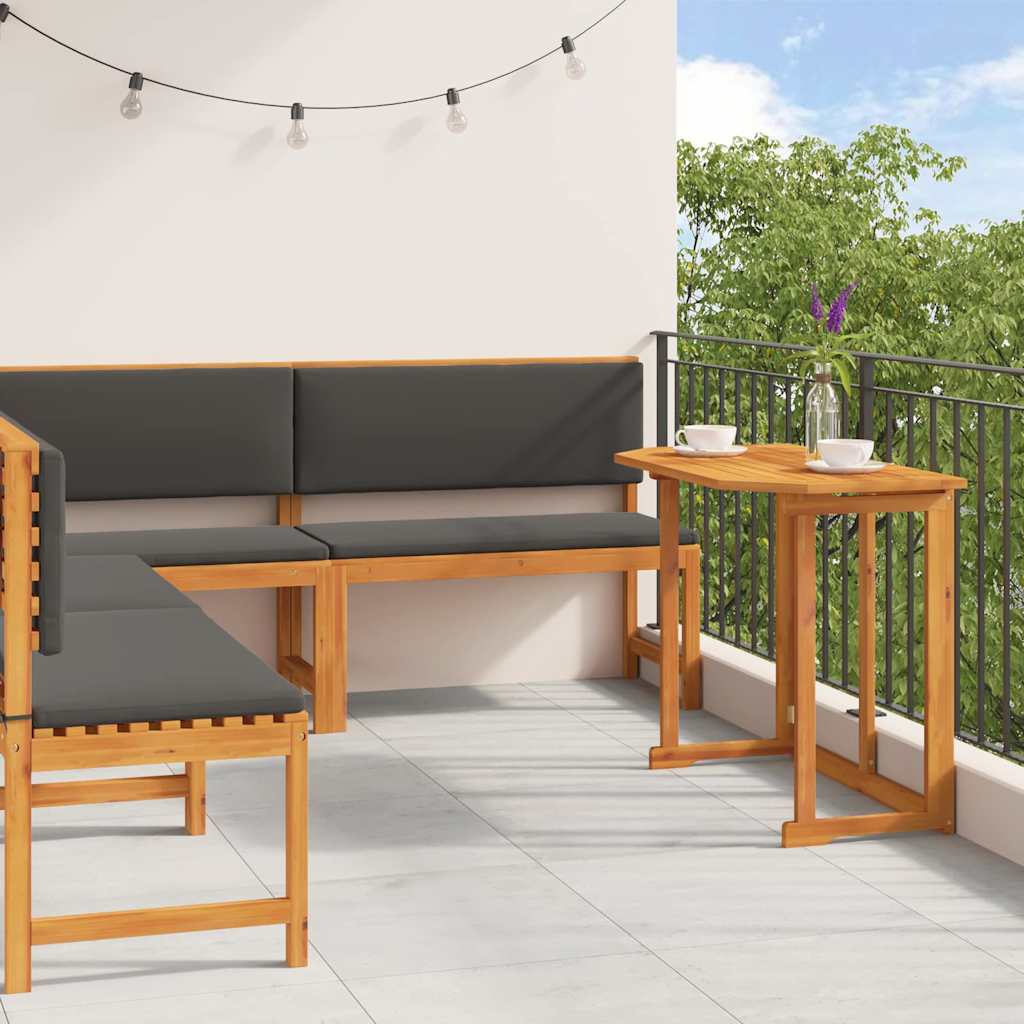 Set Panchina da Giardino 4 pcs Marrone Legno di Acacia Massello