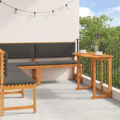 Set Panchina da Giardino 4 pcs Marrone Legno di Acacia Massello